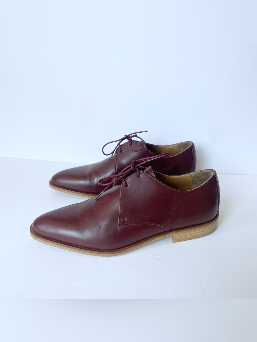Everlane The Modern Oxford Burgundy Oxblood Italian Leather Lace-Up Size 6.5
